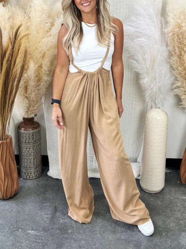 Zachte, loszittende droomjumpsuit in effen kleur