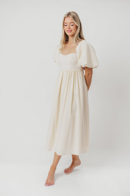Hamilton Midi-jurk in ivoor - Moederschapsvriendelijk (S-XL)