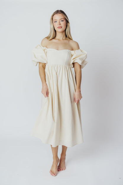 Hamilton Midi-jurk in ivoor - Moederschapsvriendelijk (S-XL)