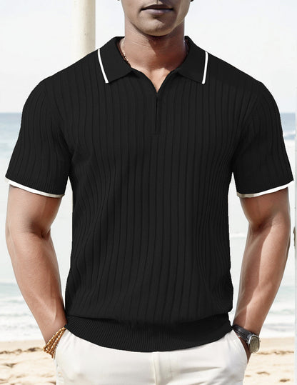 Finnian - Ribgebreid Poloshirt