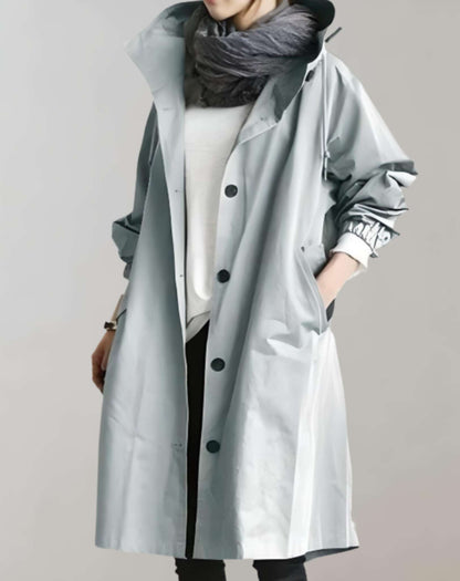 Darce | Waterdichte en warme trenchcoat met capuchon