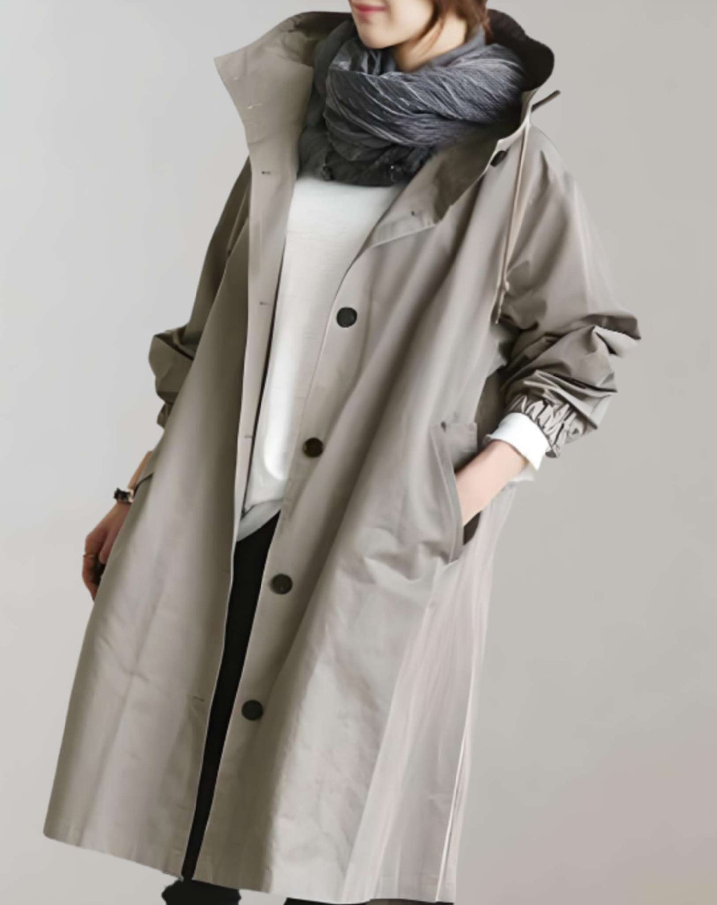 Darce | Waterdichte en warme trenchcoat met capuchon