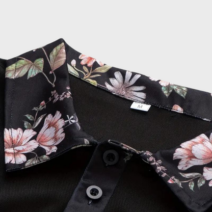 Sander - Herenpoloshirt met bloemenprint