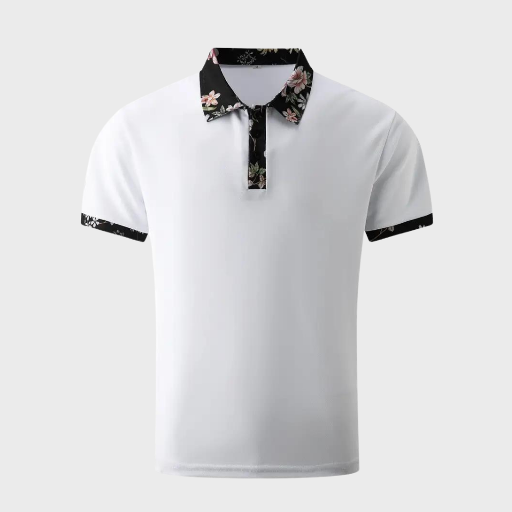 Sander - Herenpoloshirt met bloemenprint