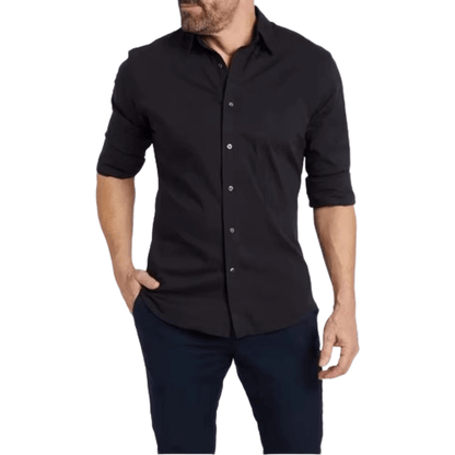 Callan - Oxford Stretchy Shirt Met Rits