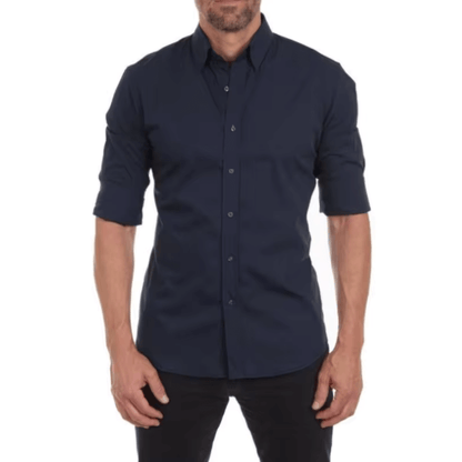 Callan - Oxford Stretchy Shirt Met Rits