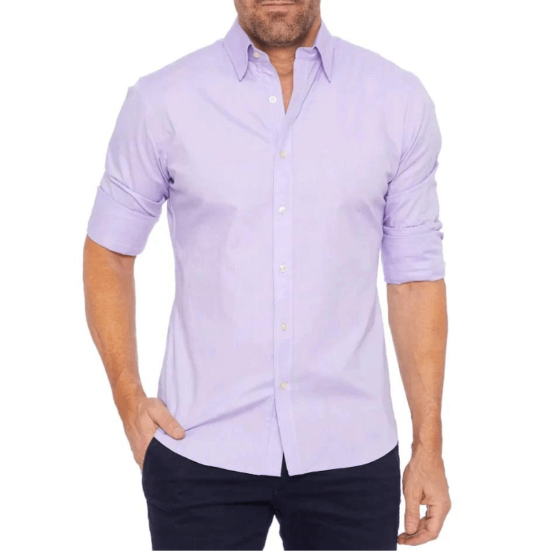 Callan - Oxford Stretchy Shirt Met Rits