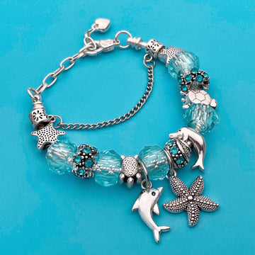 Dolfijn en Starfish bedelarmband