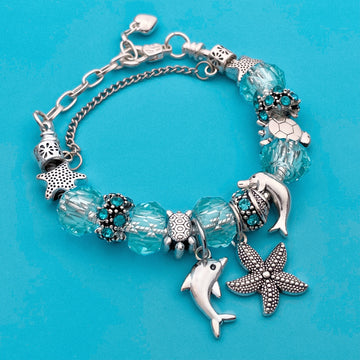 Dolfijn en Starfish bedelarmband