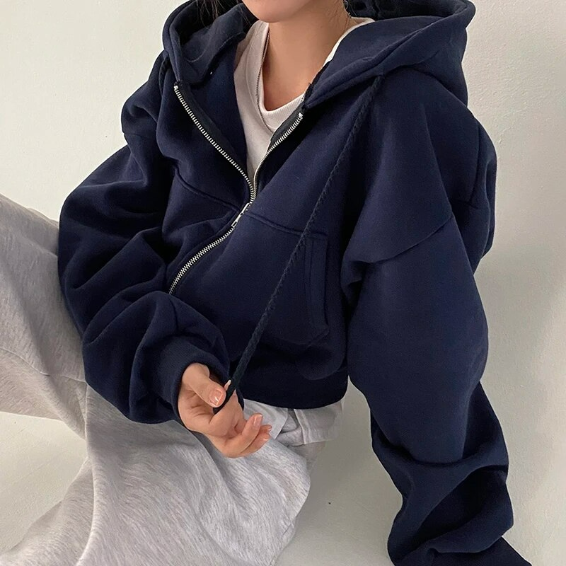 Oversized hoodie met rits voor dames