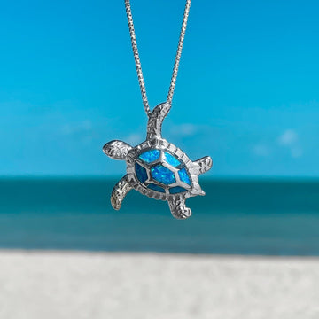 Opaal zeeschildpad ketting