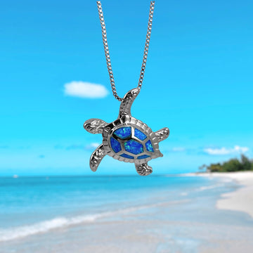 Opaal zeeschildpad ketting