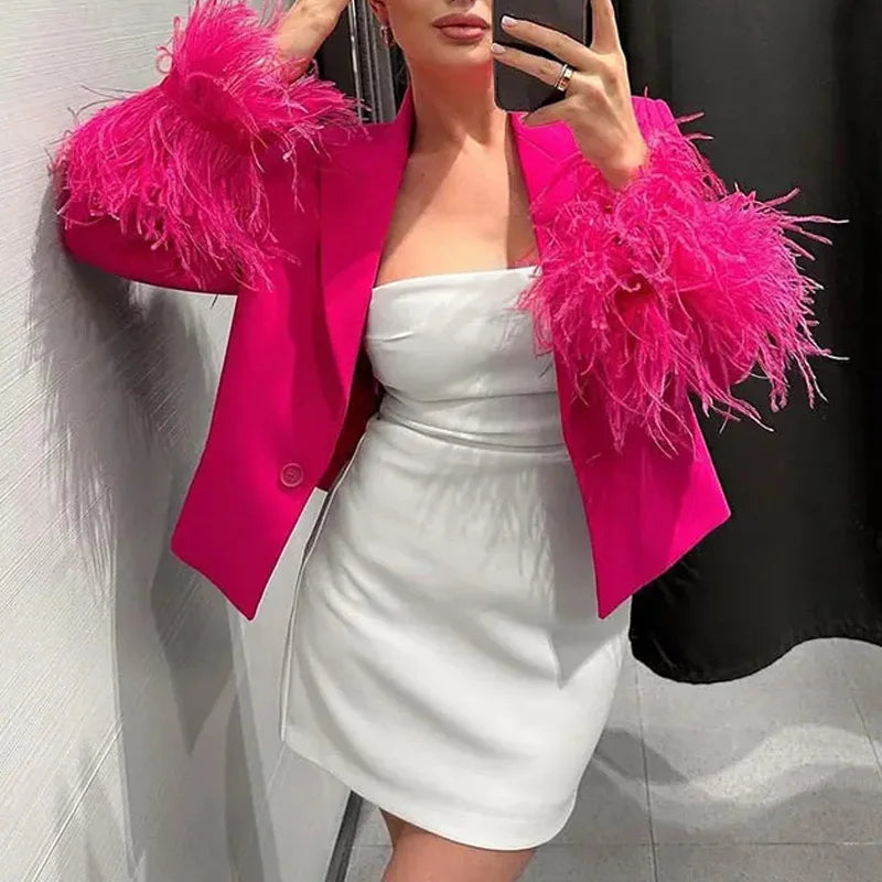 Cyrilla– Roze Blazer met Verenmouwen