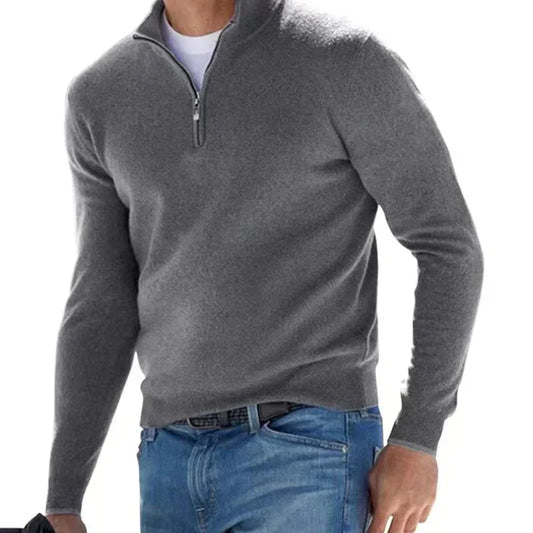 Tom Polo - stijlvolle trui met rits voor heren (Italiaans design)