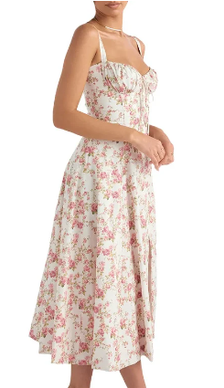 Halfhoge Strapless Jurk met Bloemenprint