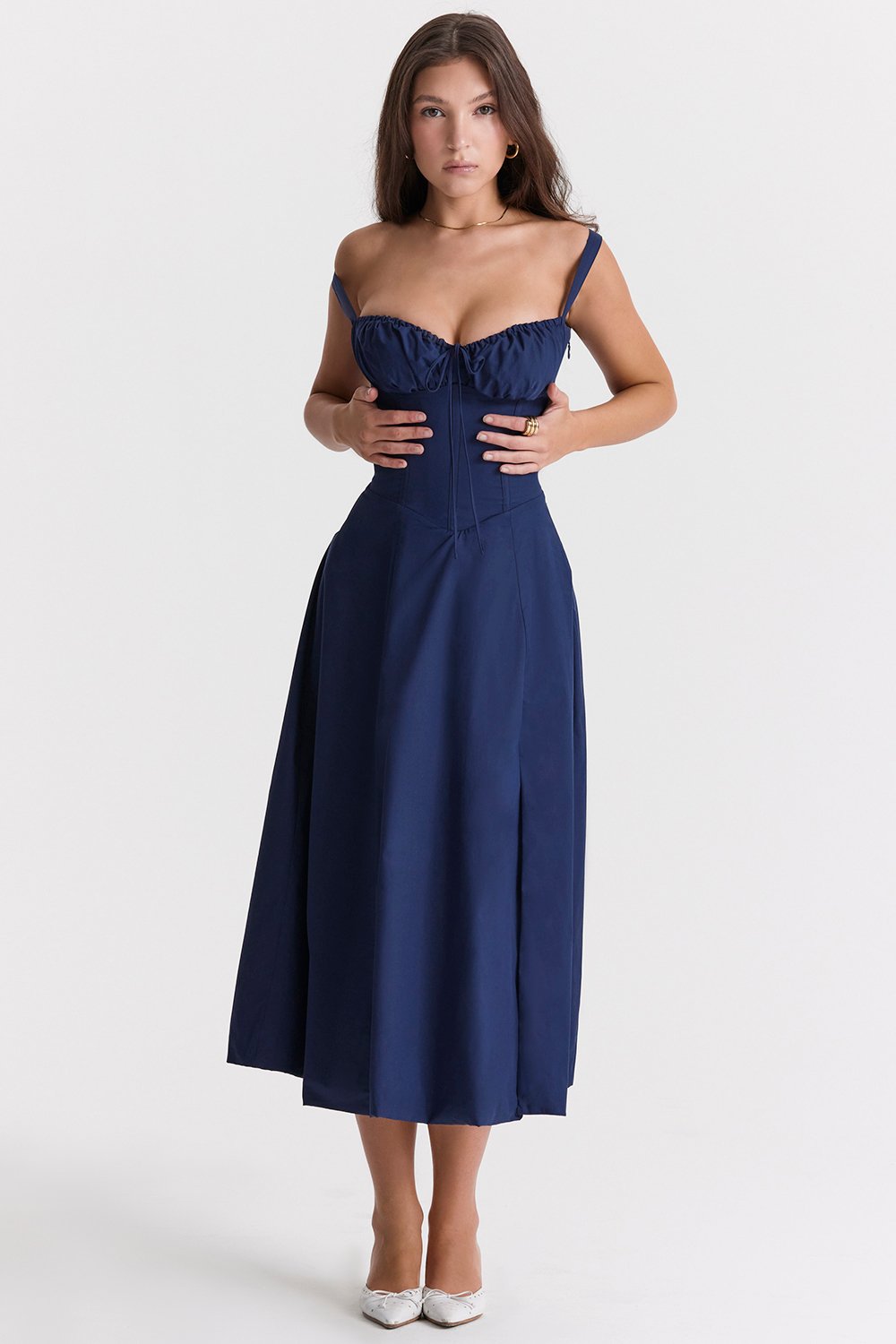 Carmen - Bedrukte strapless jurk