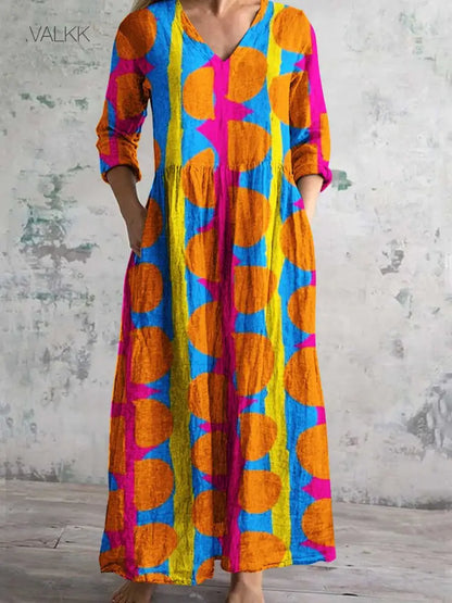 Anie | Vintage Midi-jurk met Bloemenprint