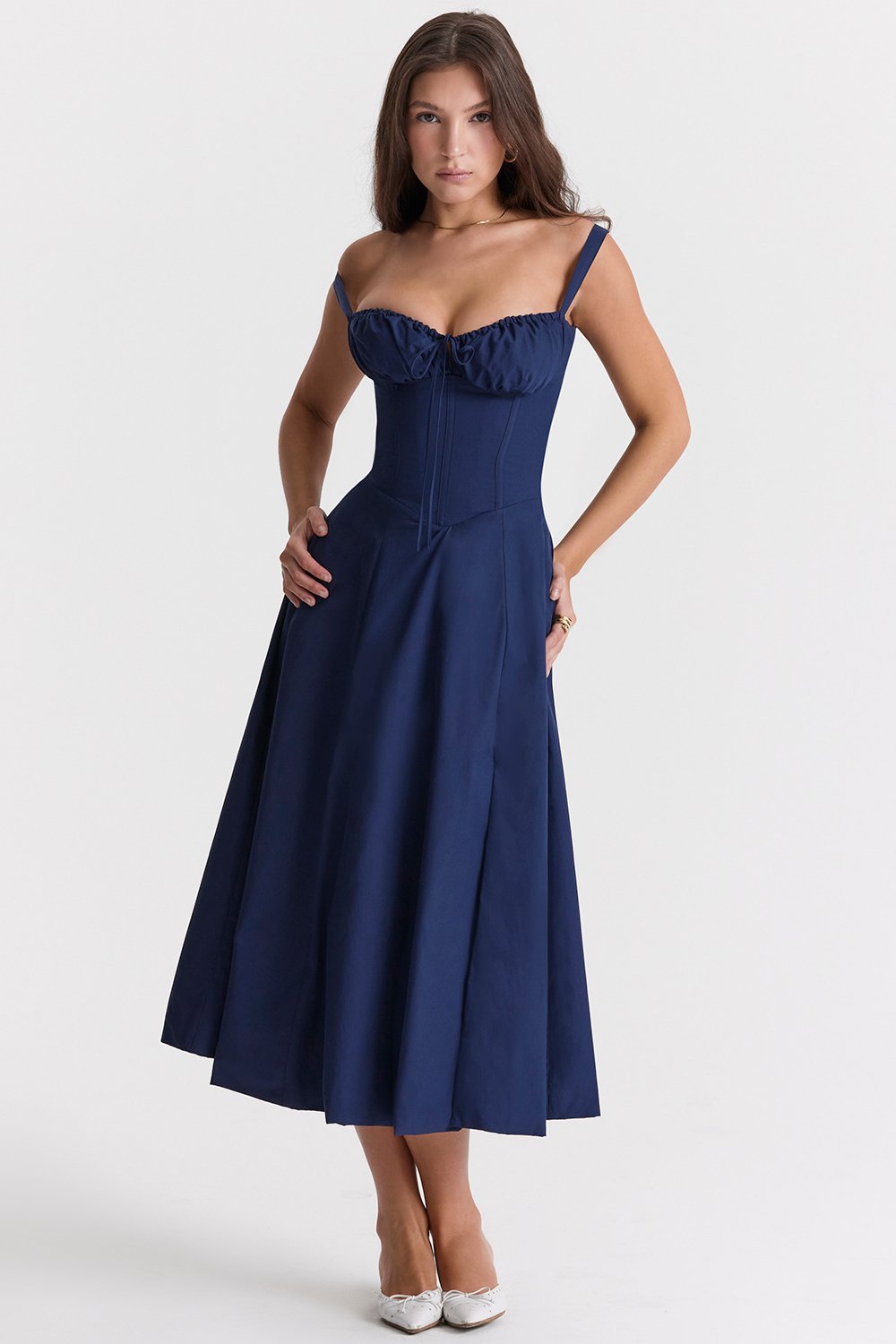 Carmen - Bedrukte strapless jurk