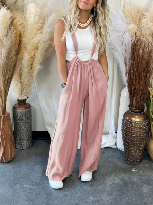 Zachte, loszittende droomjumpsuit in effen kleur