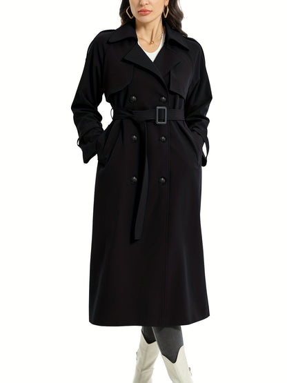 MILA - Lange Dubbelzijdige Trenchcoat met Riem