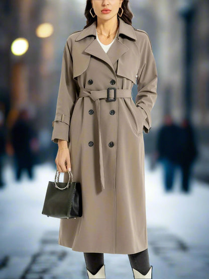 MILA - Lange Dubbelzijdige Trenchcoat met Riem