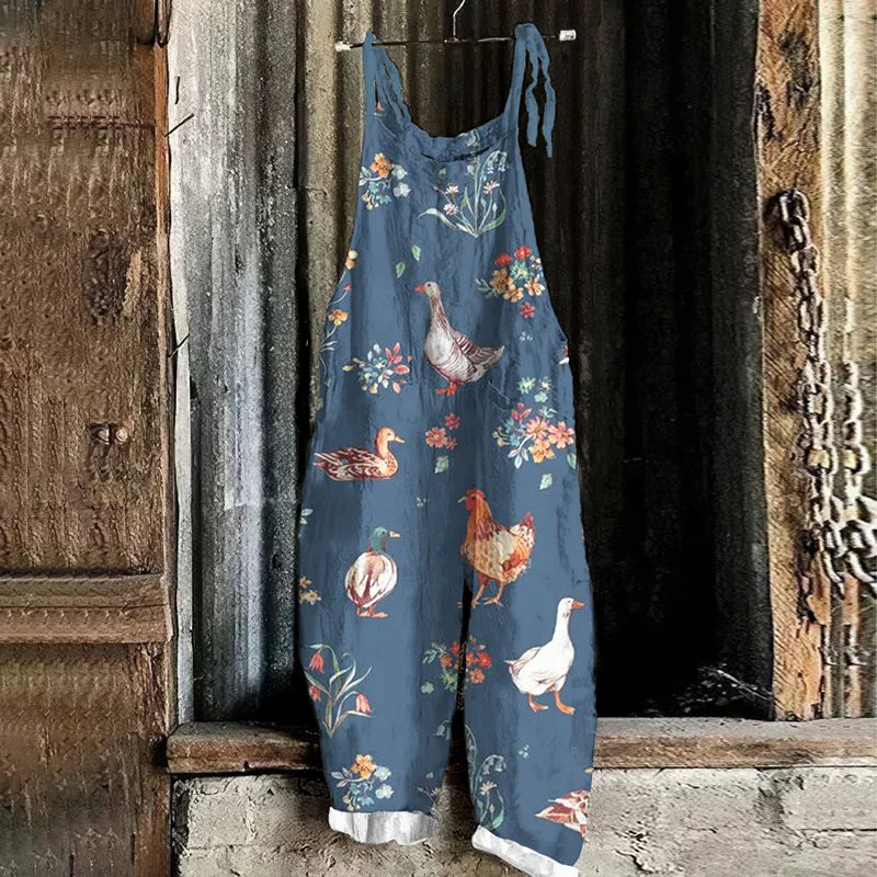 Casual jumpsuit met koeienprint