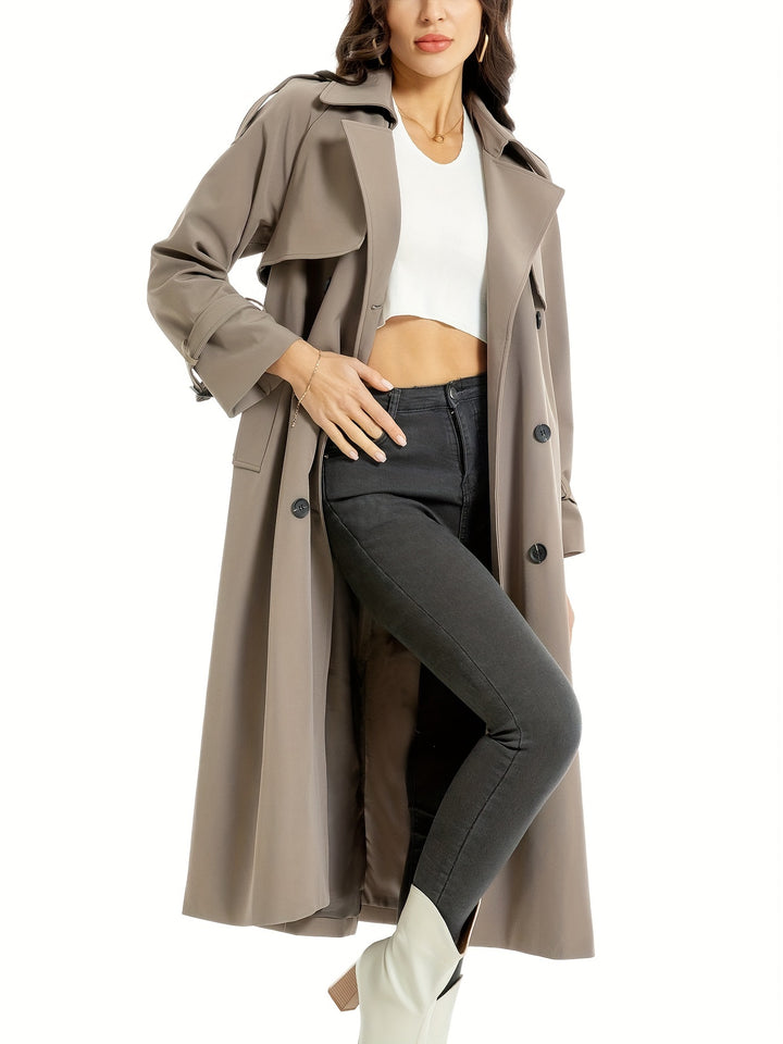 MILA - Lange Dubbelzijdige Trenchcoat met Riem