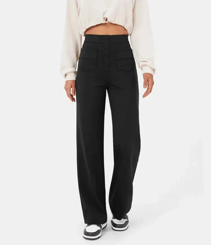 Fitaaly | High-waisted elastische casual broek™