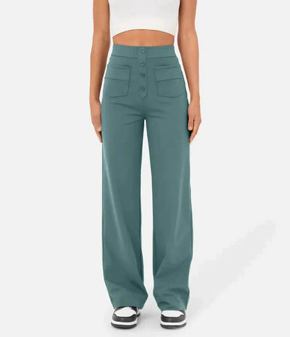 Fitaaly | High-waisted elastische casual broek™