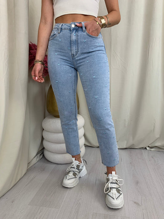 SMALL LOVE MOM JEANS | BLAUW