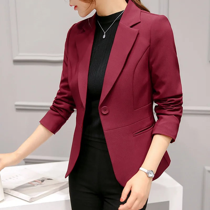 Leslie - Slim-fit blazer met zakken voor dames