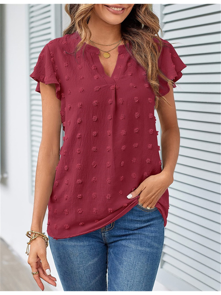 Rosalyn - Blouse met patchwork en ruches