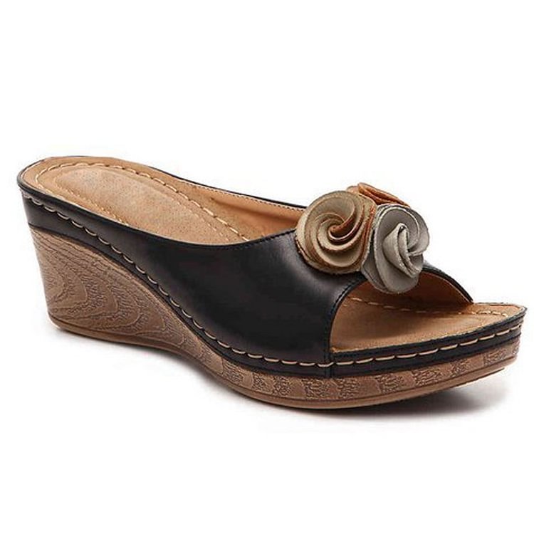 Giulia® | Sandales à fleurs en cuir confortables