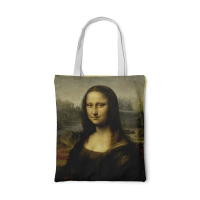 Canvas tas met zonnebloem Creatieve kunst Zelfportret Schoudertas Gepersonaliseerde handtas