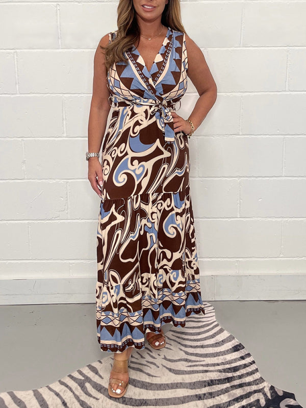 Retro Maxi-Jurk Met Bohemian Print