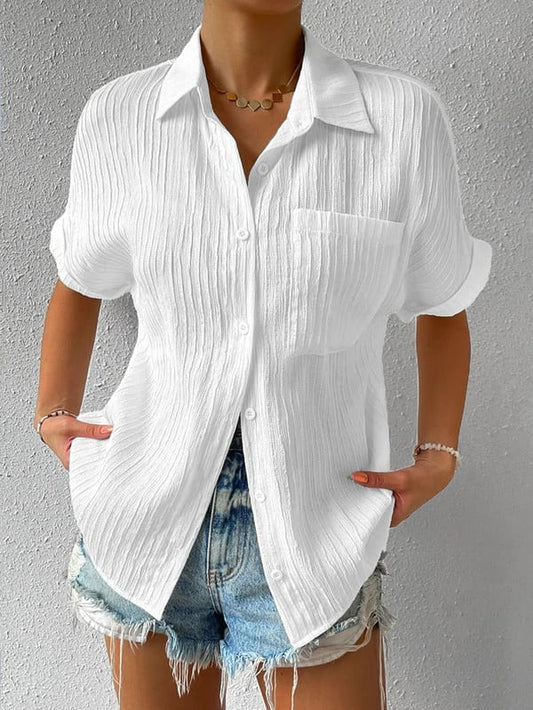 Beperkte Voorraad 49% KORTING Overhemdkraag Casual blouse met Knopen