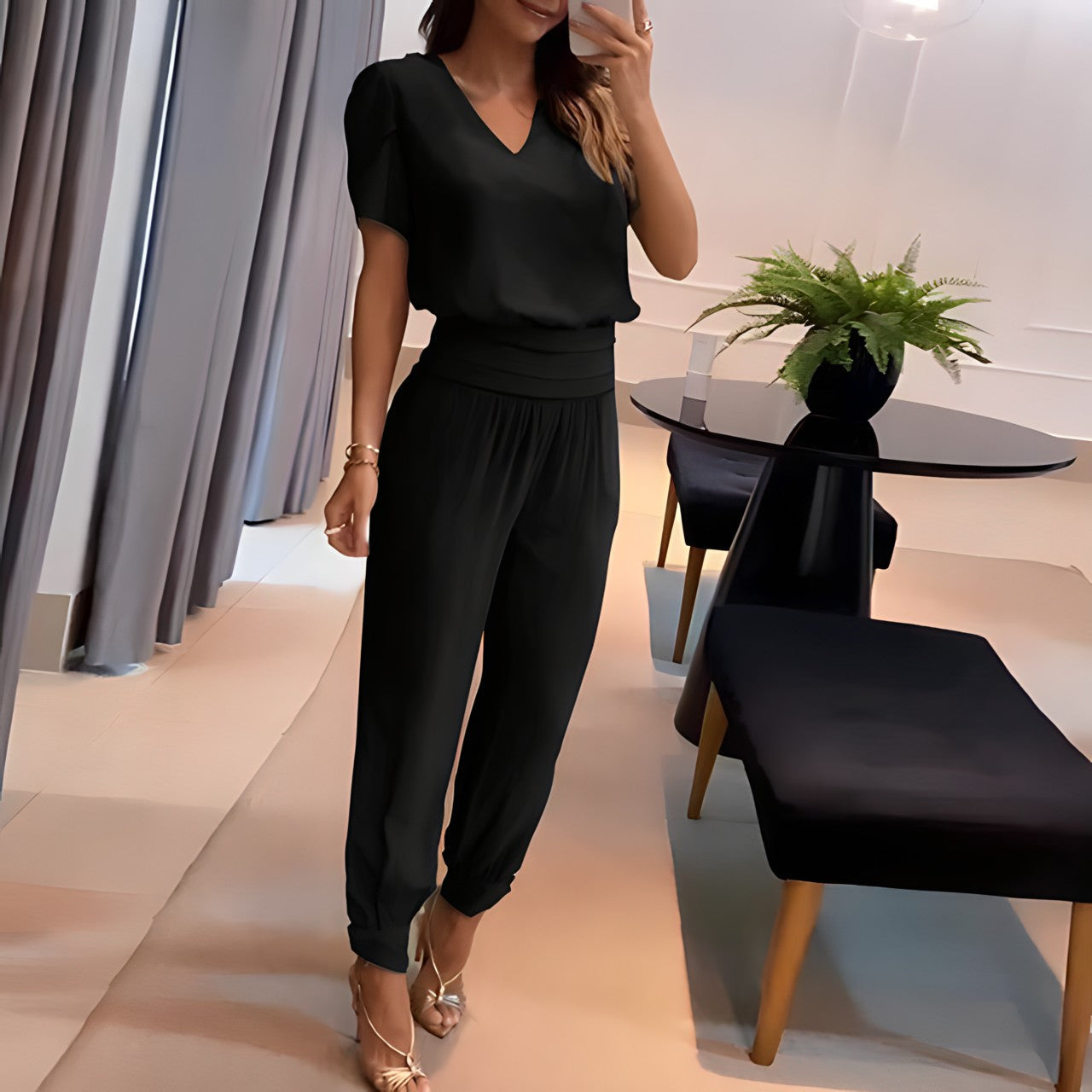 Alexandra - Trendy Setje Van Blouse en Broek