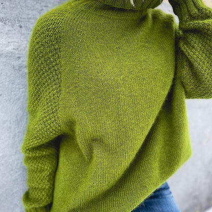 Grasgroene oversized gebreide trui met col