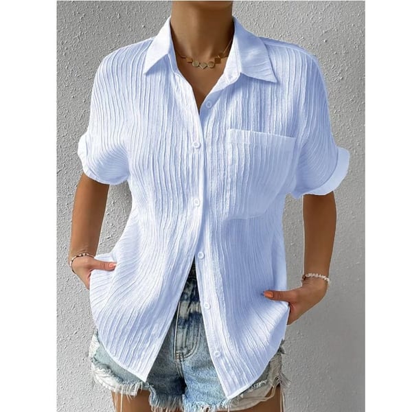 Beperkte Voorraad 49% KORTING Overhemdkraag Casual blouse met Knopen