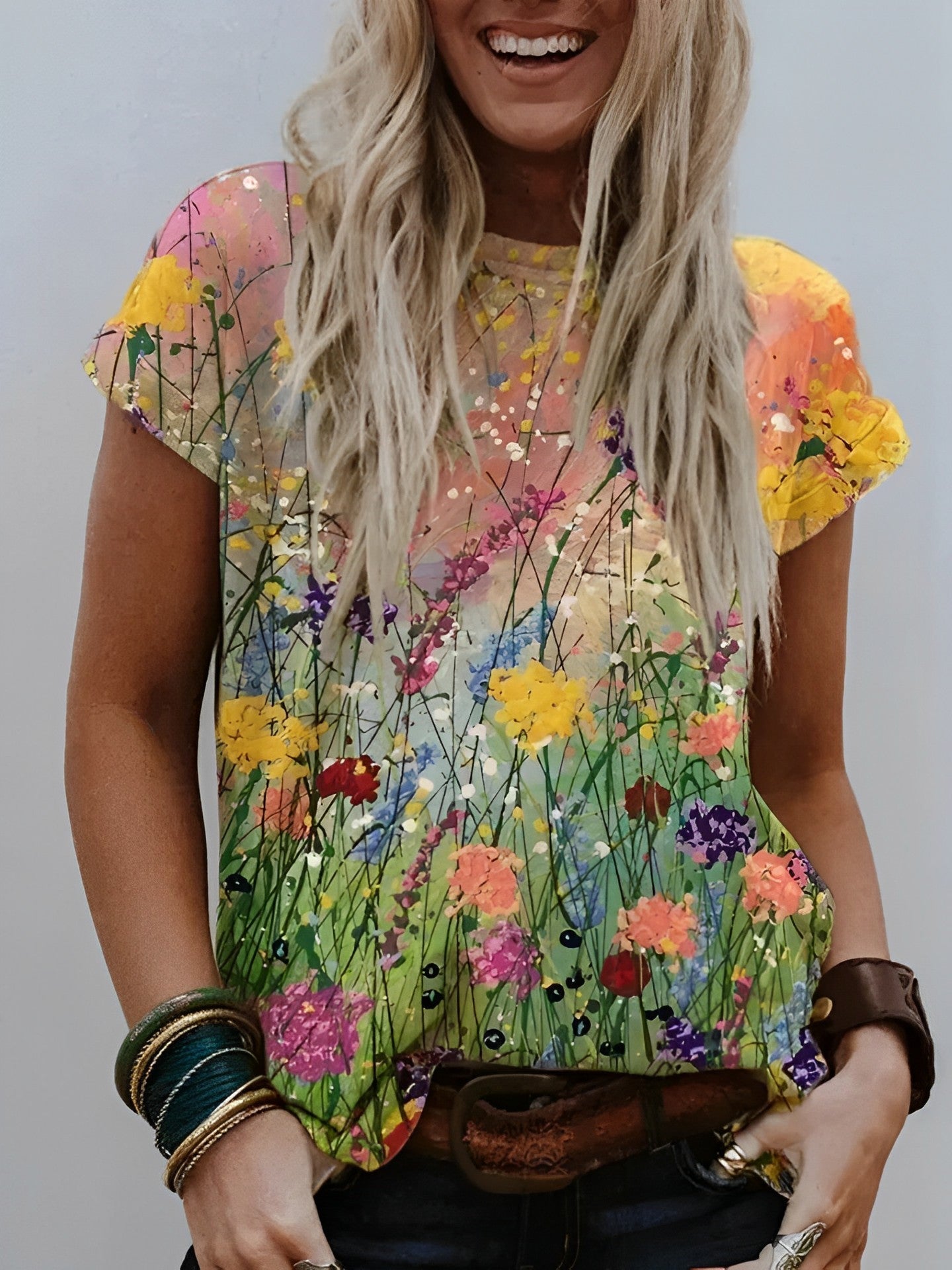 Comfortabel T-shirt met bloemenmotief