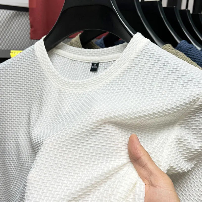 T-Shirt een Maniche Corte in Mesh Ijszijde