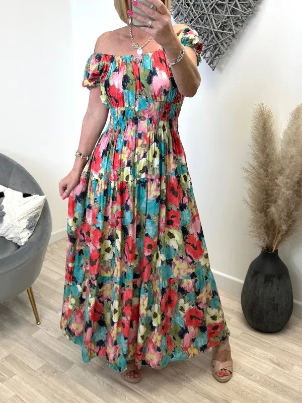 Bloemenprint Magic Long Maxi Sun kjole